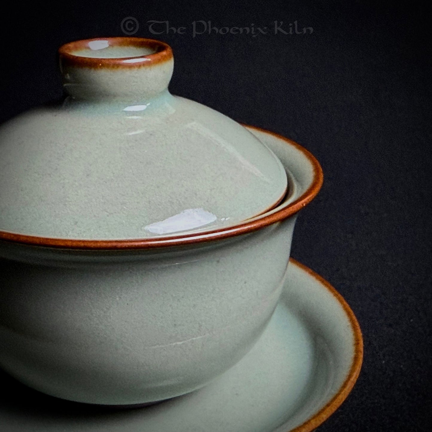 Green Jade Gaiwan Set – Dragon Kiln Wood-fired Jian Ware（JIG 2506-01-01）