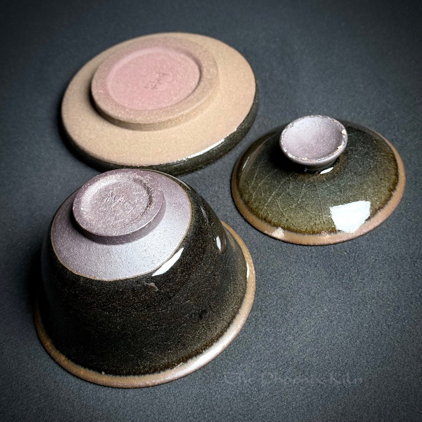 Three-piece Gaiwan - Skyward Dragon Kiln Wood-fired Jian Ware (GKD 2509-09-08)