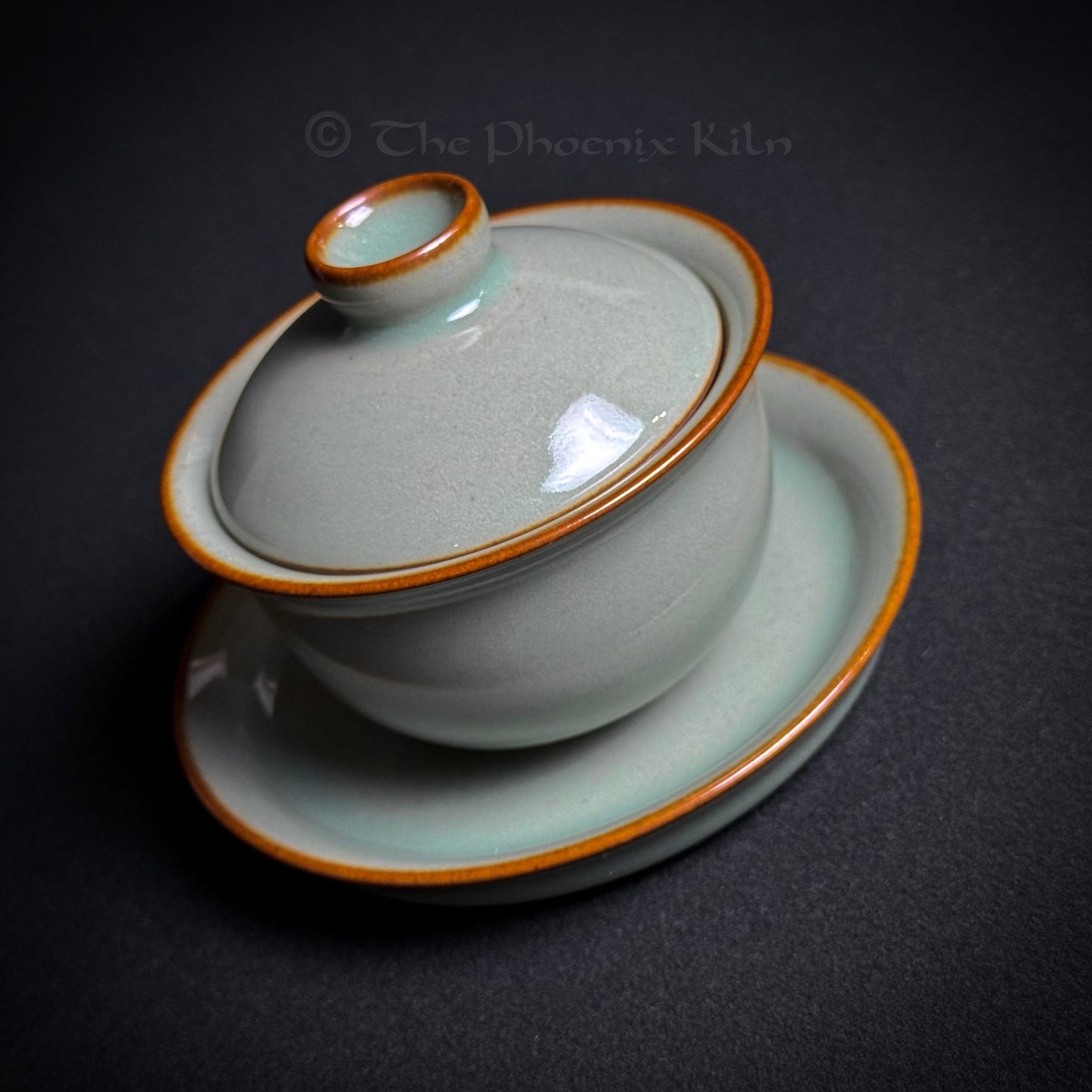 Green Jade Gaiwan Set – Dragon Kiln Wood-fired Jian Ware（JIG 2506-01-01）