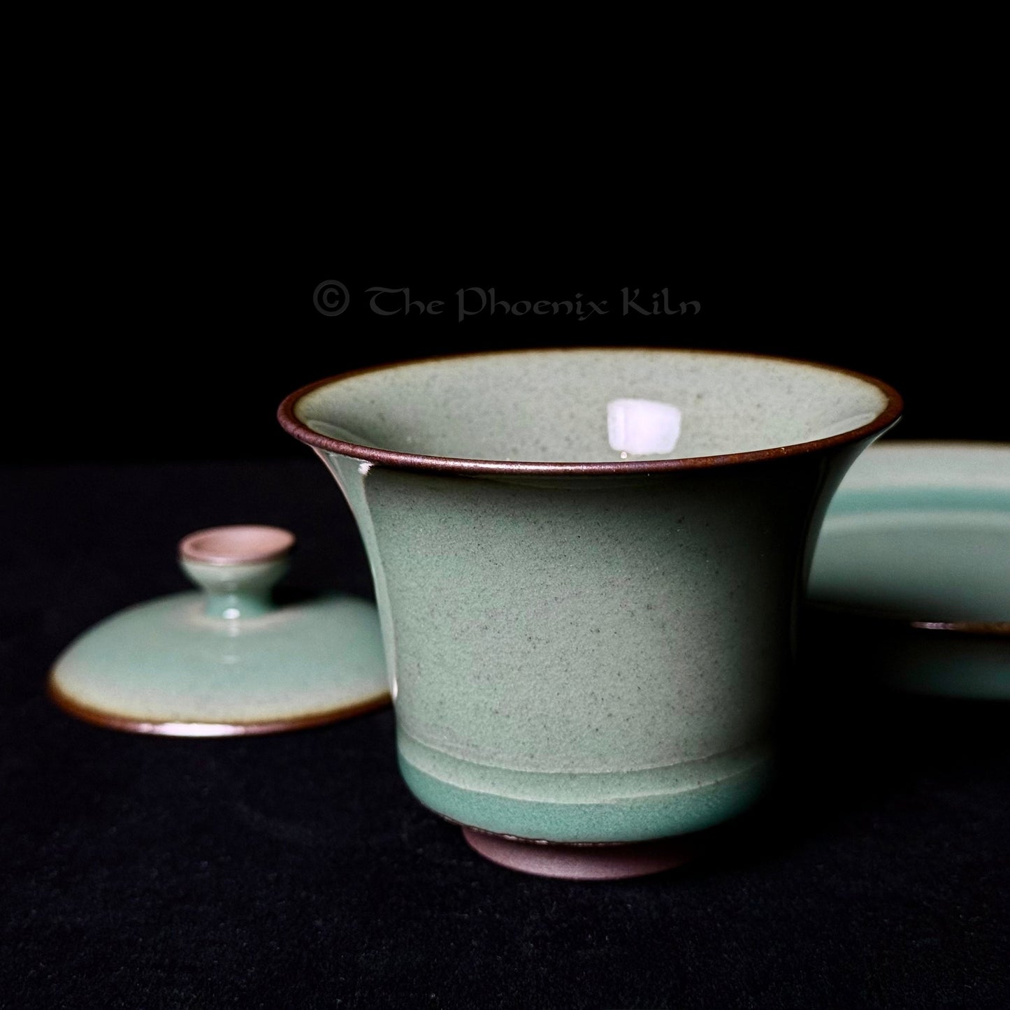 Green Jade Gaiwan - Dragon Kiln Wood-fired Jian Ware (JIG 2510-01-01)