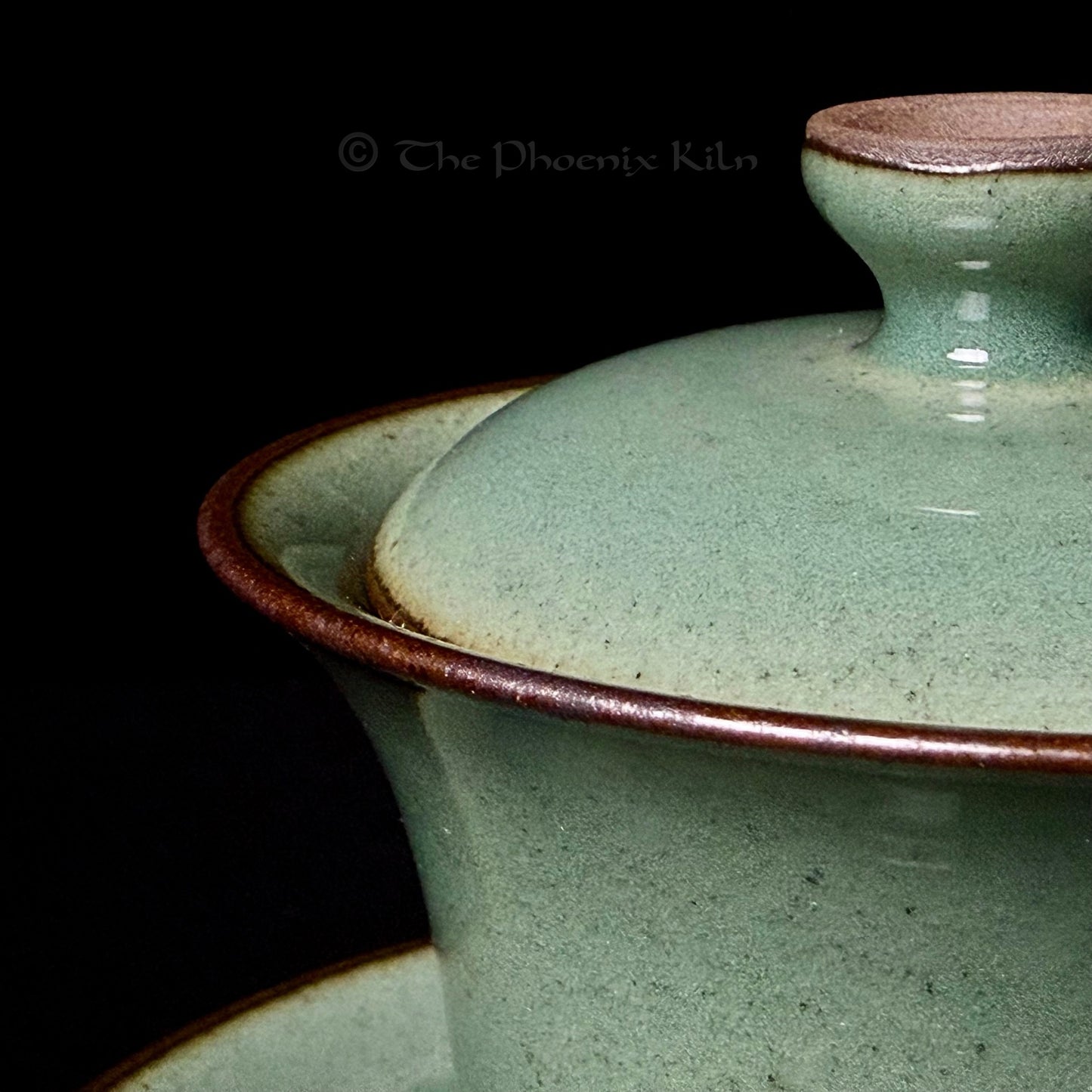 Green Jade Gaiwan - Dragon Kiln Wood-fired Jian Ware (JIG 2510-01-01)