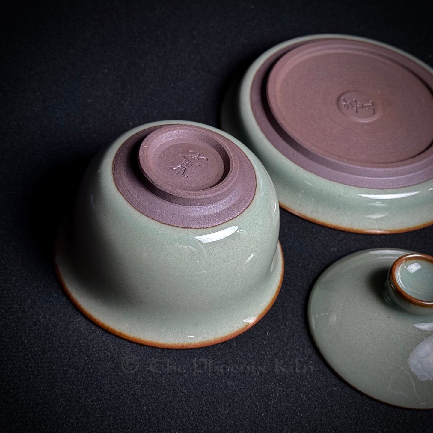 Green Jade Gaiwan Set – Dragon Kiln Wood-fired Jian Ware（JIG 2506-01-01）