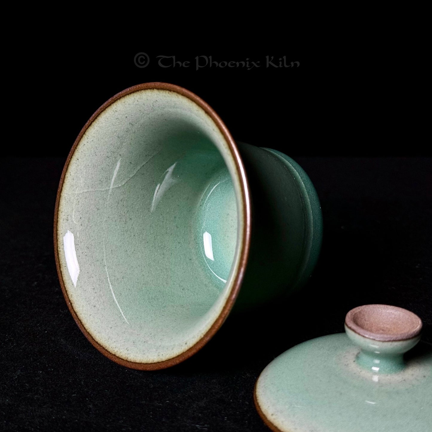 Green Jade Gaiwan - Dragon Kiln Wood-fired Jian Ware (JIG 2510-01-01)